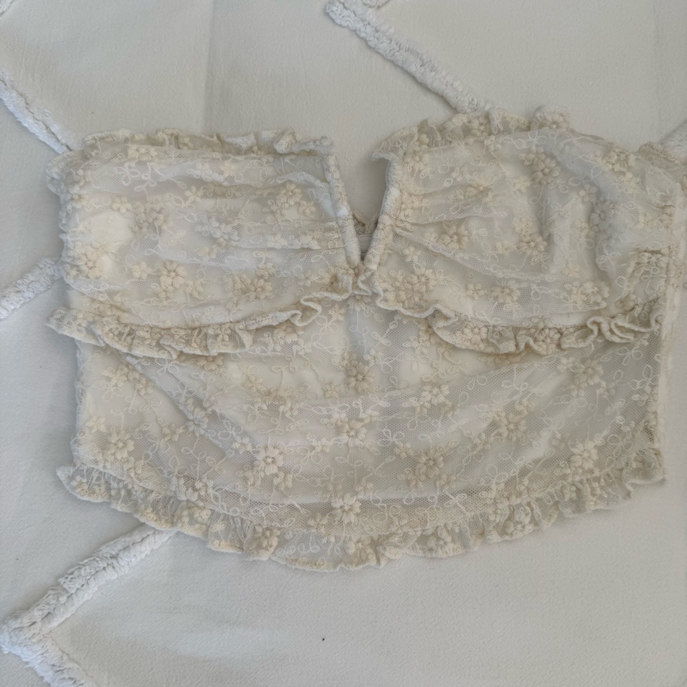 lace white crop top